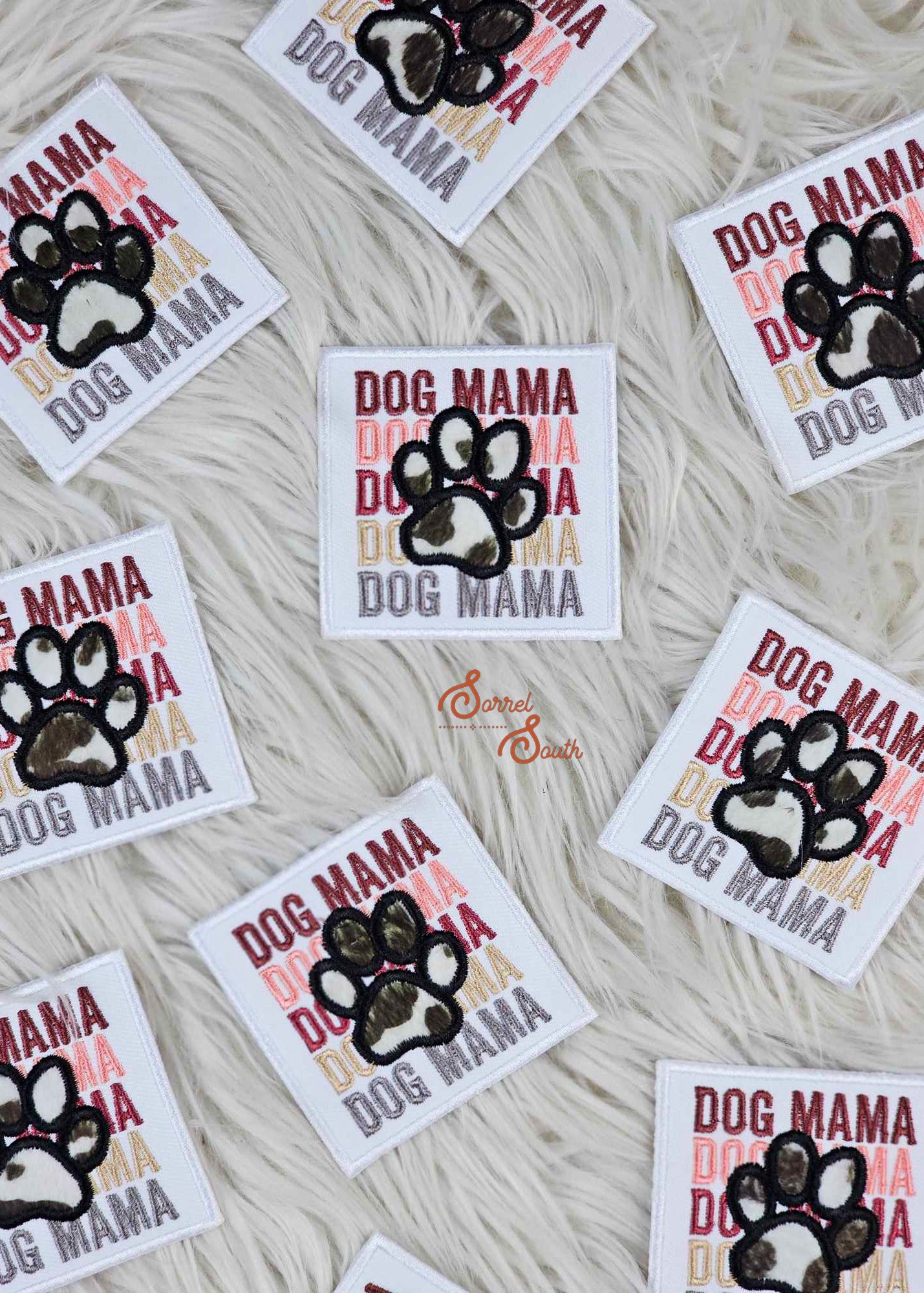 Dog Mama Paw Print Patch, wholesale iron on patch