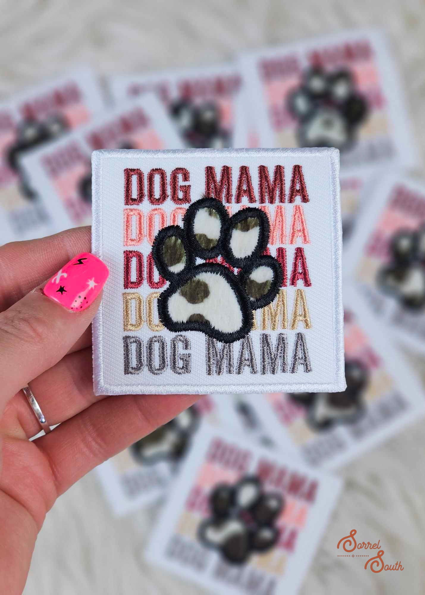 Dog Mama Paw Print Patch, wholesale iron on patches