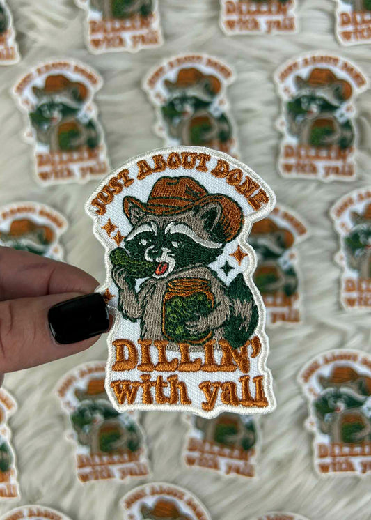 Done Dillin' With Y'all Raccoon Patch adhesive patch Sorrel South