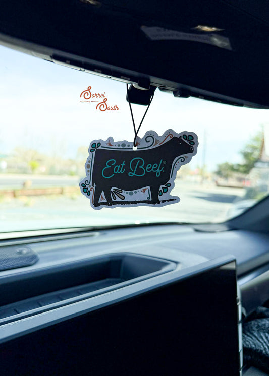 Eat Beef Air Freshener- Pine car air freshener Sorrel South