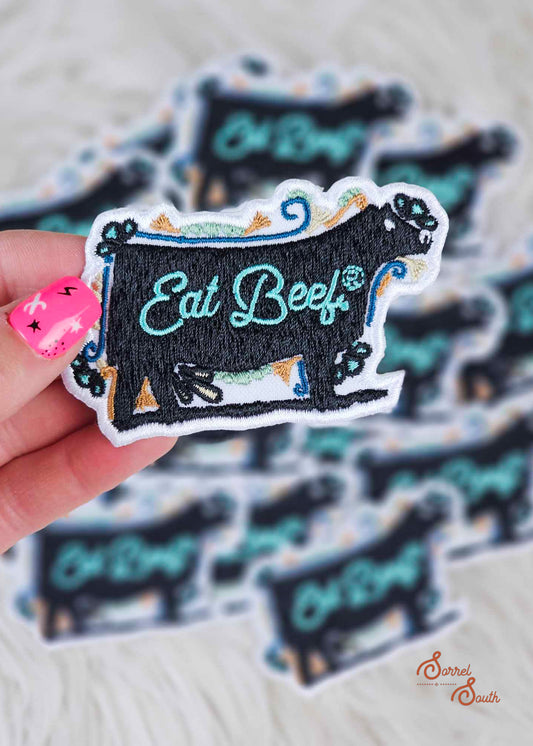 Eat Beef Cow Patch, wholesale iron on western patches