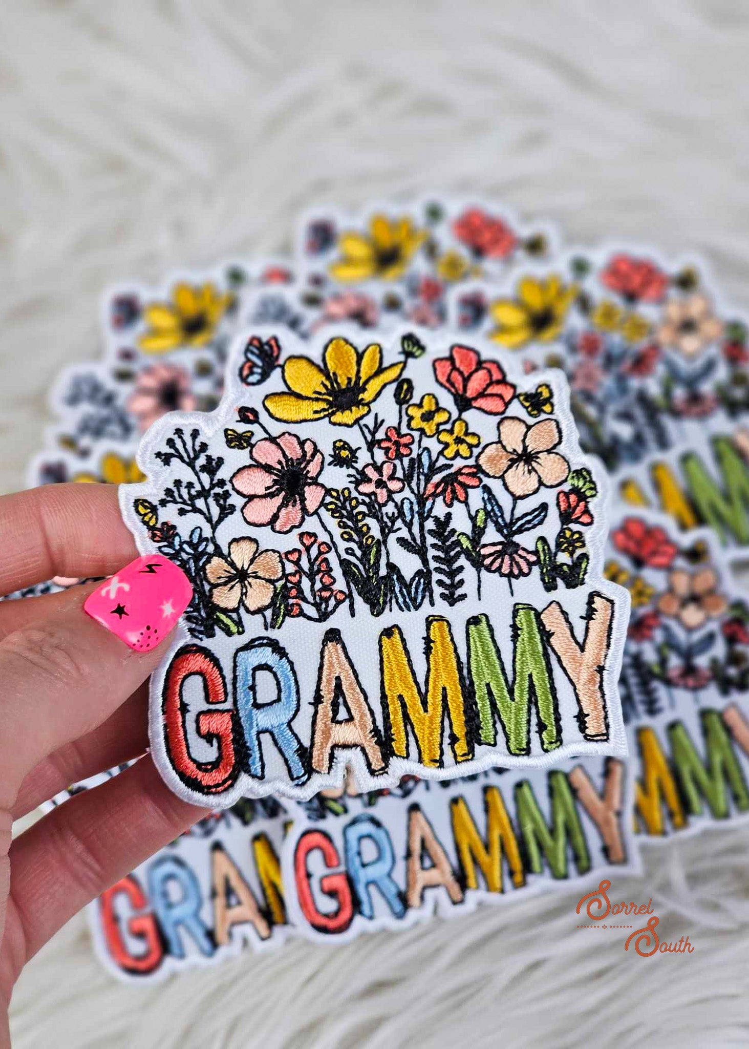 Floral GRAMMY Patch, wholesale iron on patch