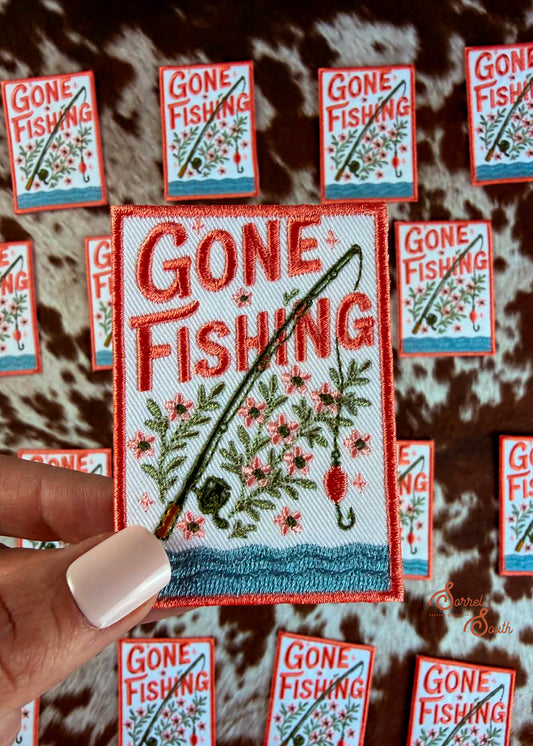 Floral Gone Fishing Patch adhesive patch Sorrel South