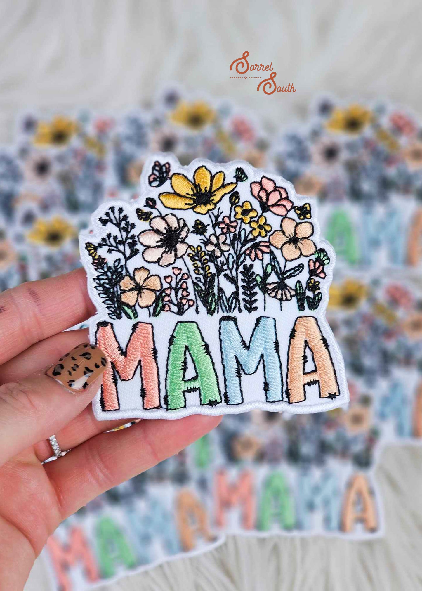 Floral Mama Patch, wholesale iron on patches, trending patches