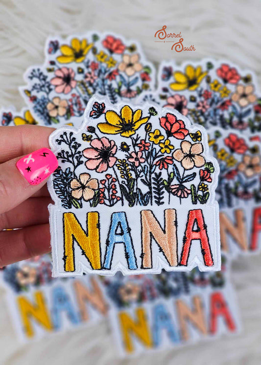 Floral NANA Patch, wholesale iron on patch