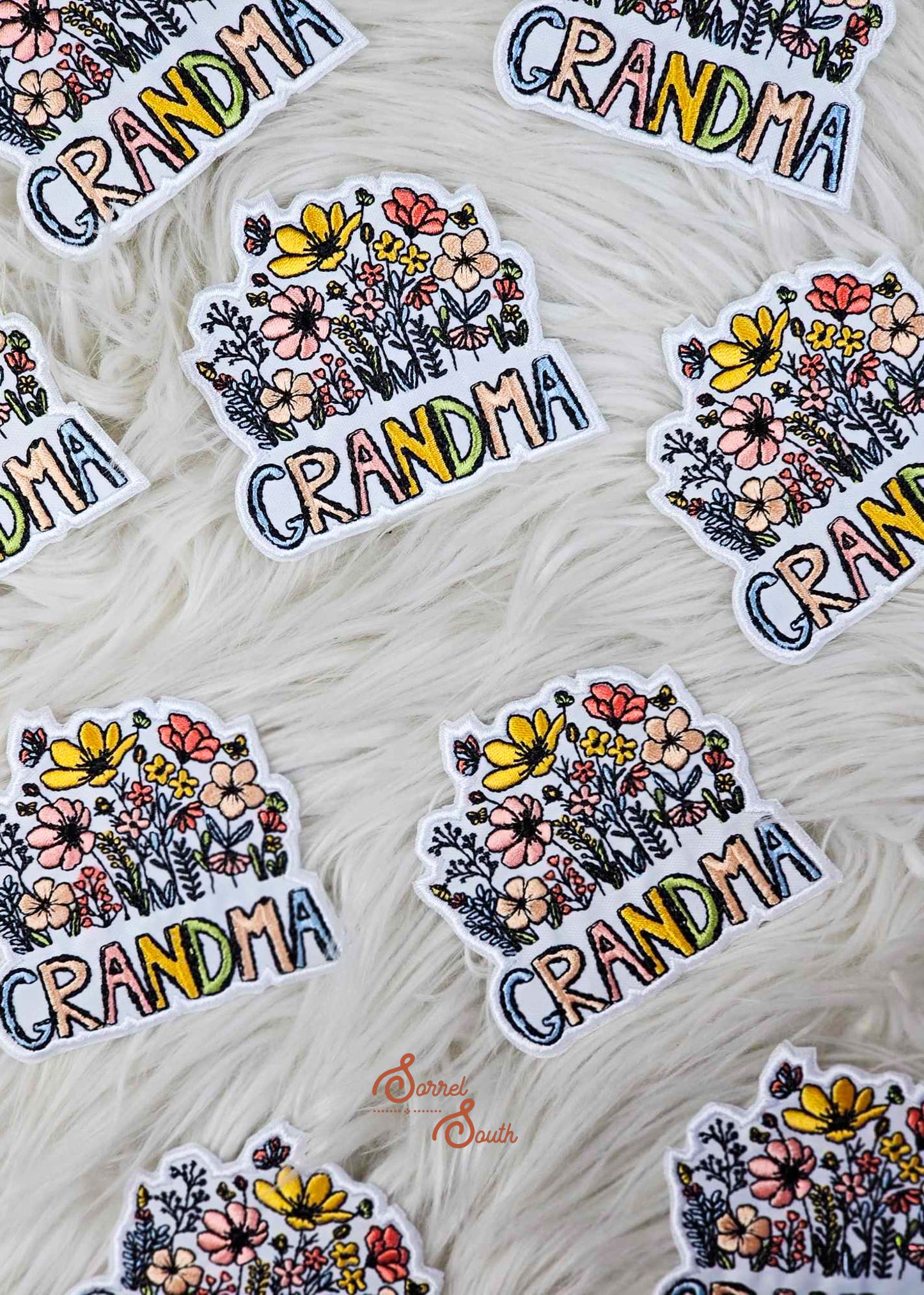 Floral GRANDMA Patch, wholesale iron on patch