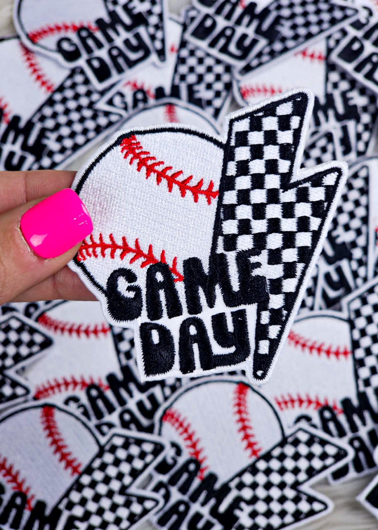 Game Day Baseball Lightning Bolt Patch