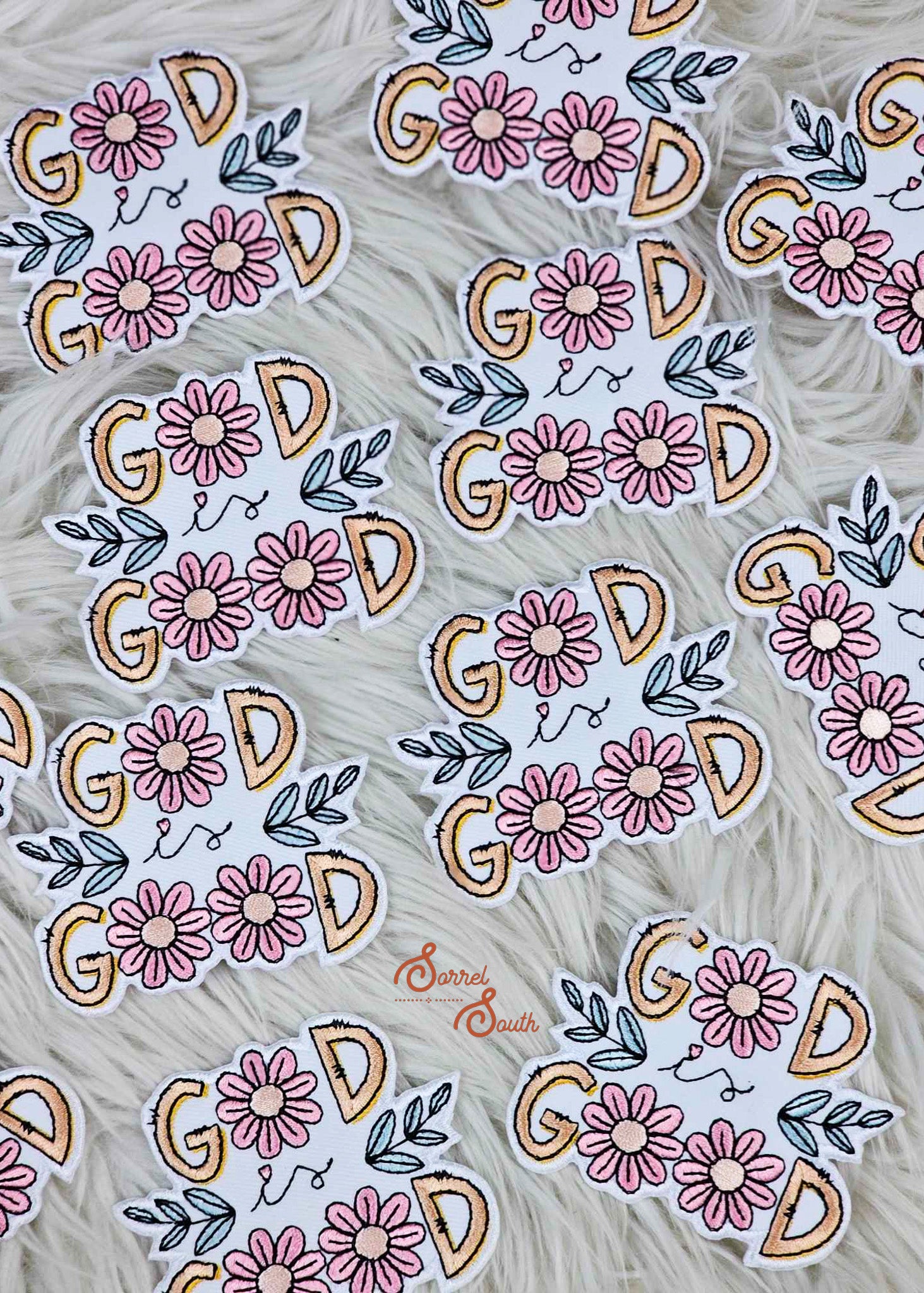 God is Good Floral Patch, faith based iron on patches