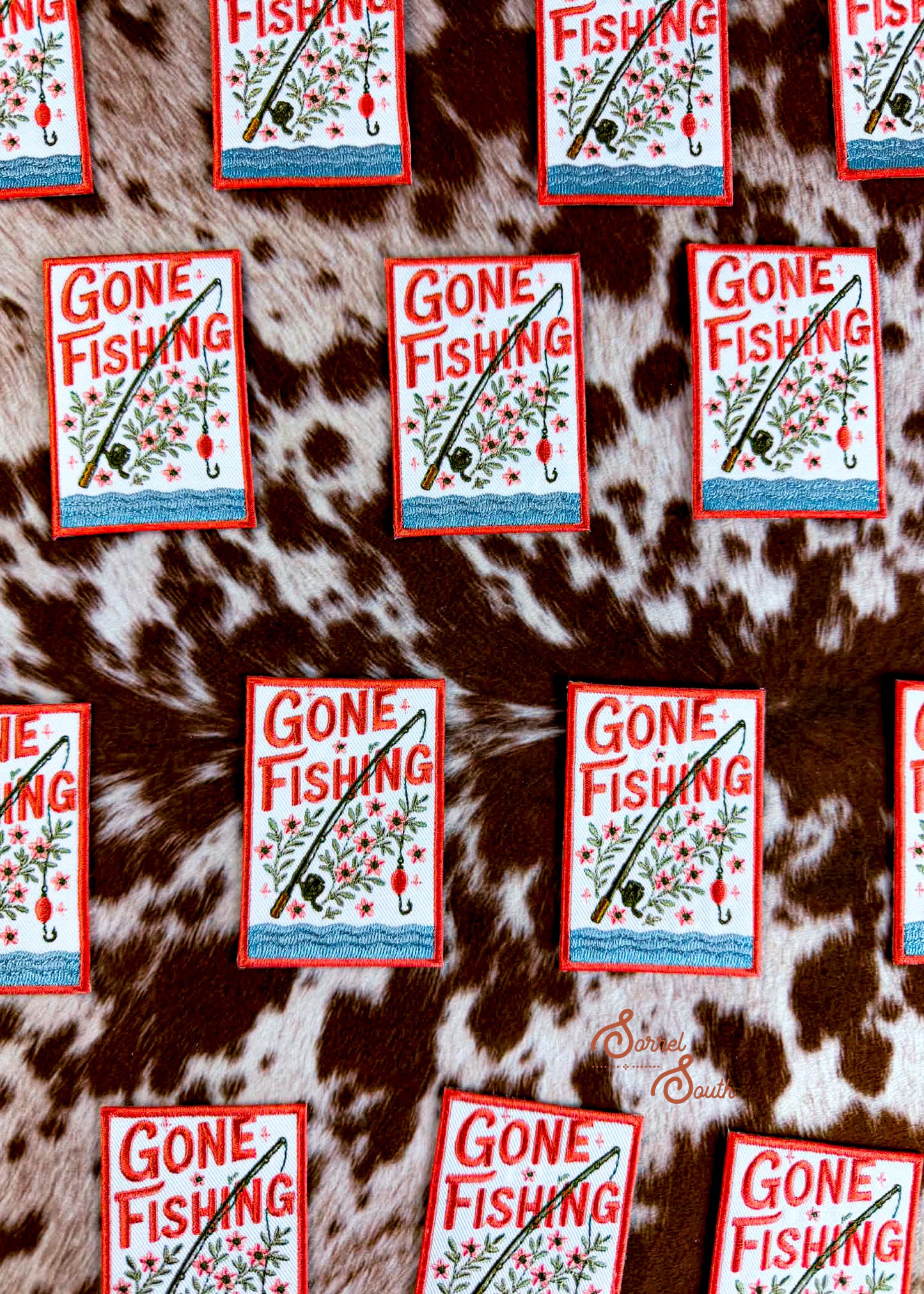Floral Gone Fishing Patch adhesive patch Sorrel South