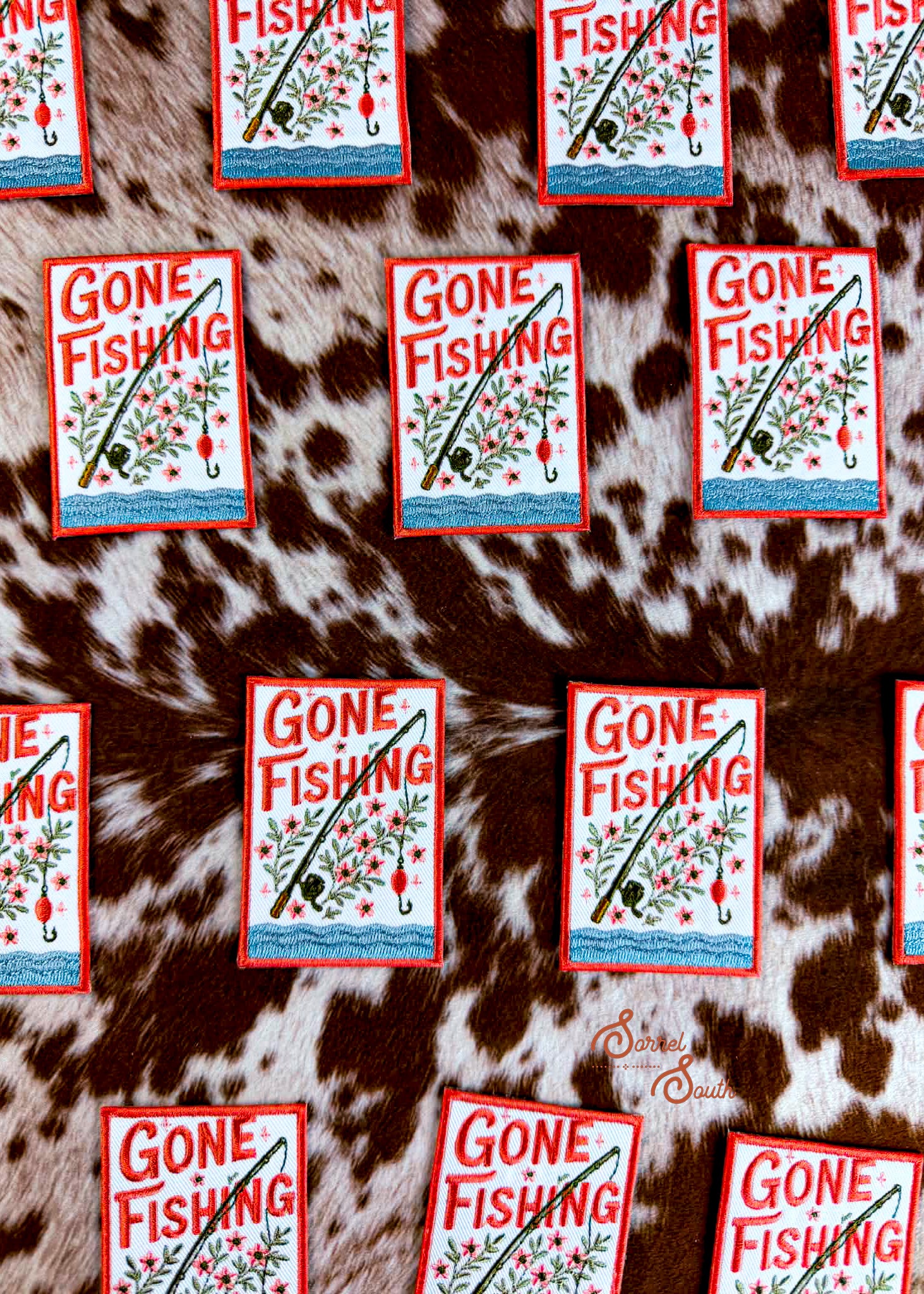 Floral Gone Fishing Patch adhesive patch Sorrel South
