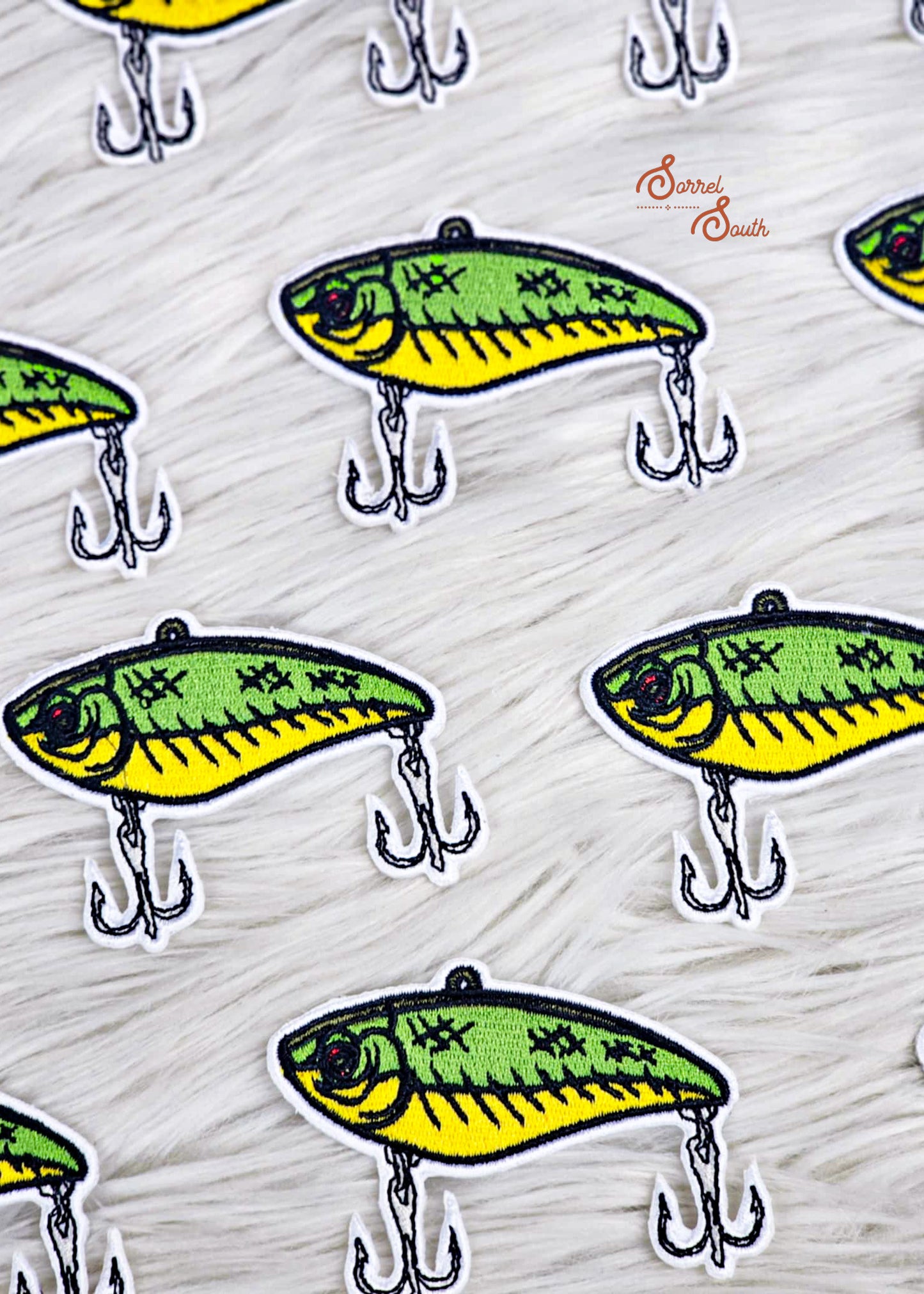 Green & Yellow Fishing Lure Patch