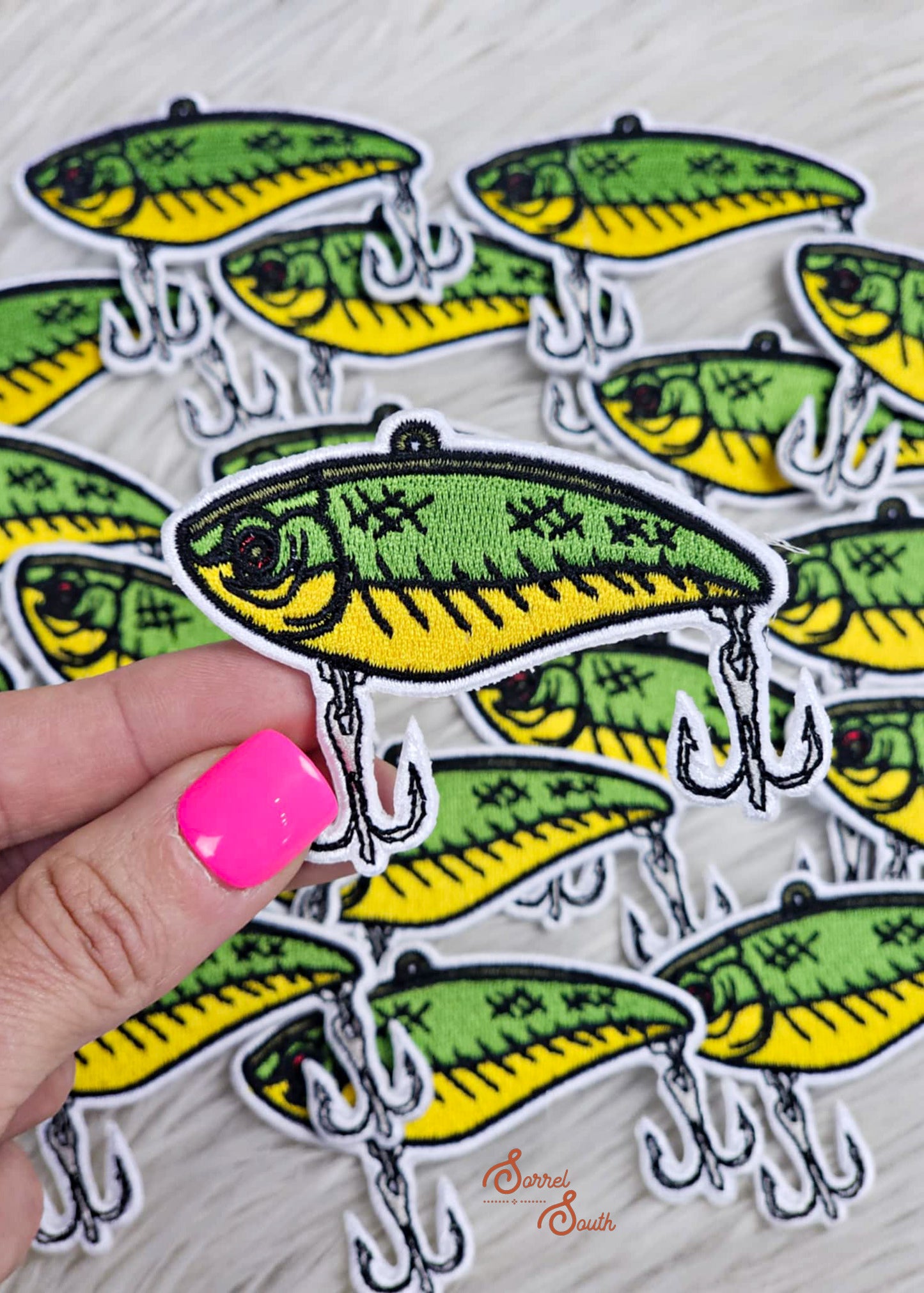 Green & Yellow Fishing Lure Patch