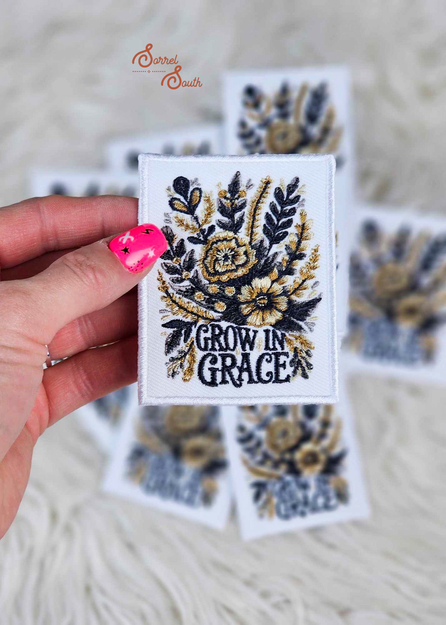 Grow In Grace Patch, wholesale faith based iron on patch