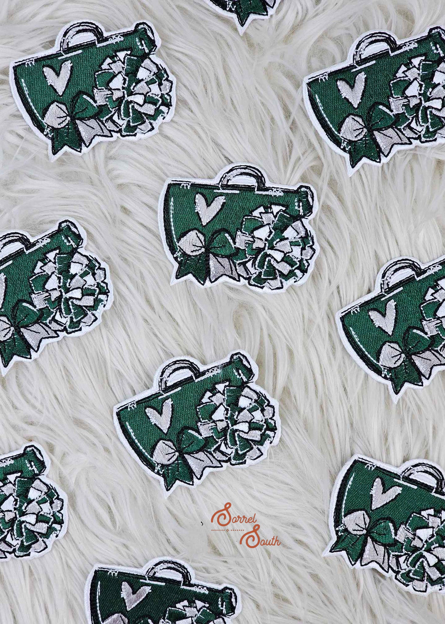 Hunter Green Cheer Patch, iron on patch, cheerleading, cheer mom