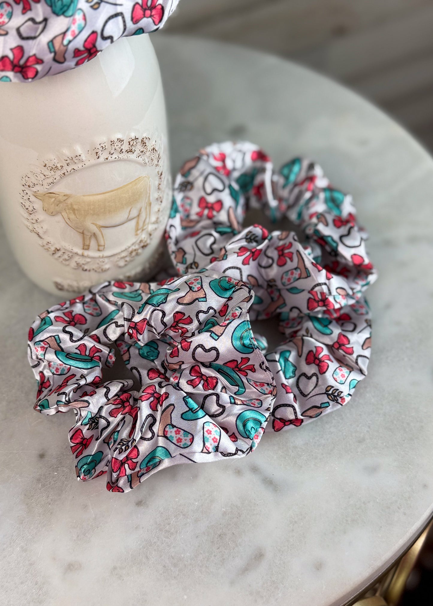 Boots & Bows Silky Scrunchie