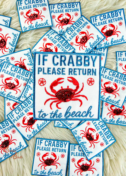 If Crabby Please Return To the Beach Patch adhesive patch Sorrel South