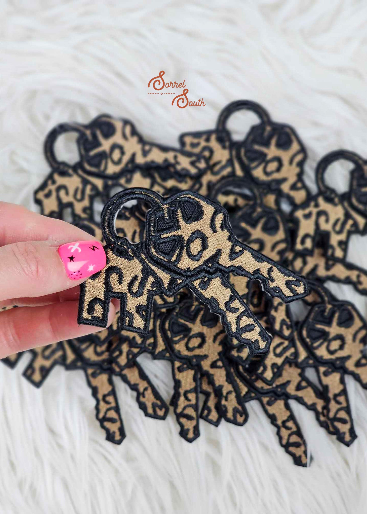 Leopard Home Keys Realtor Patch, trendy iron on patch