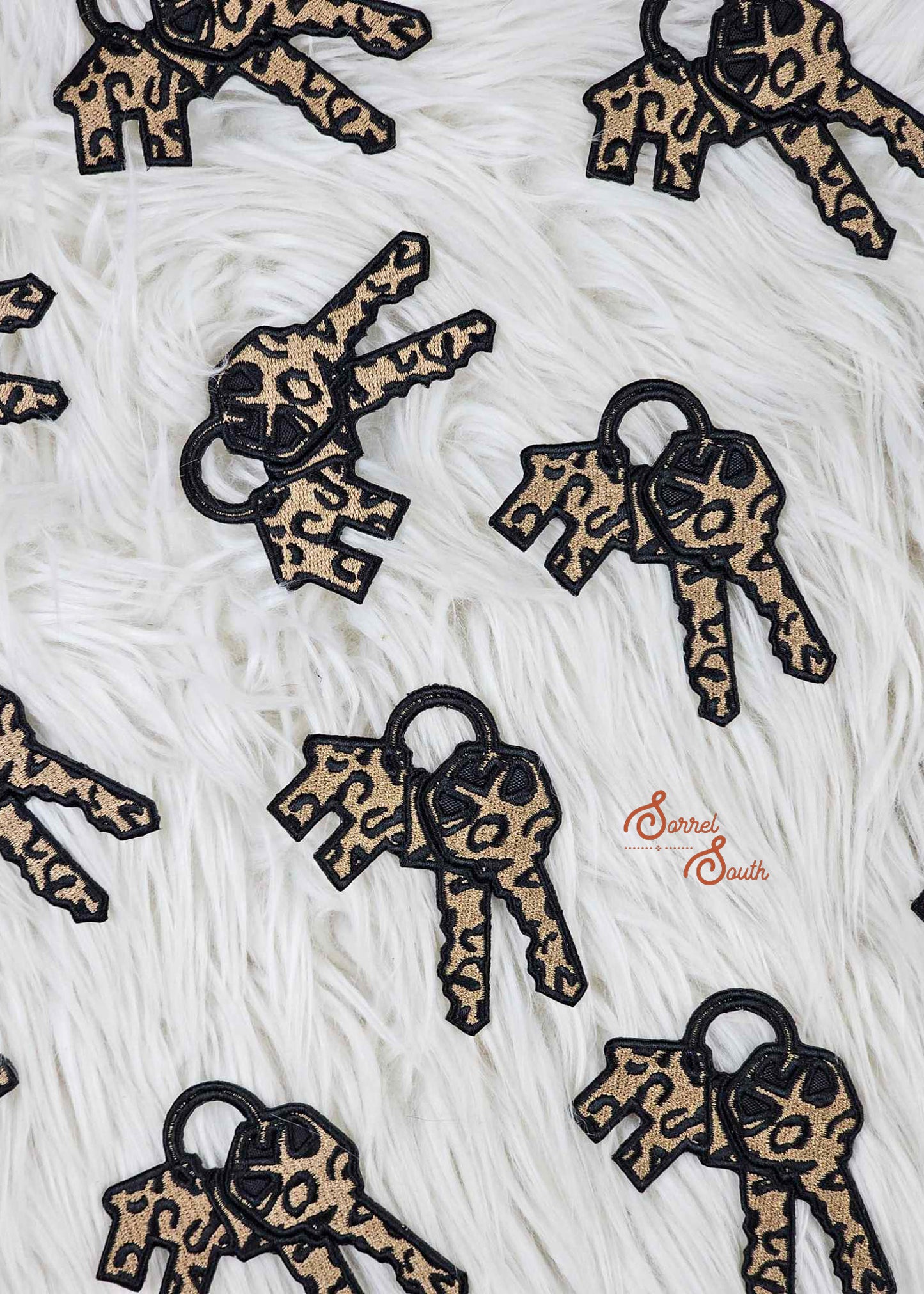 Leopard Home Keys Realtor Patch, trendy iron on patch