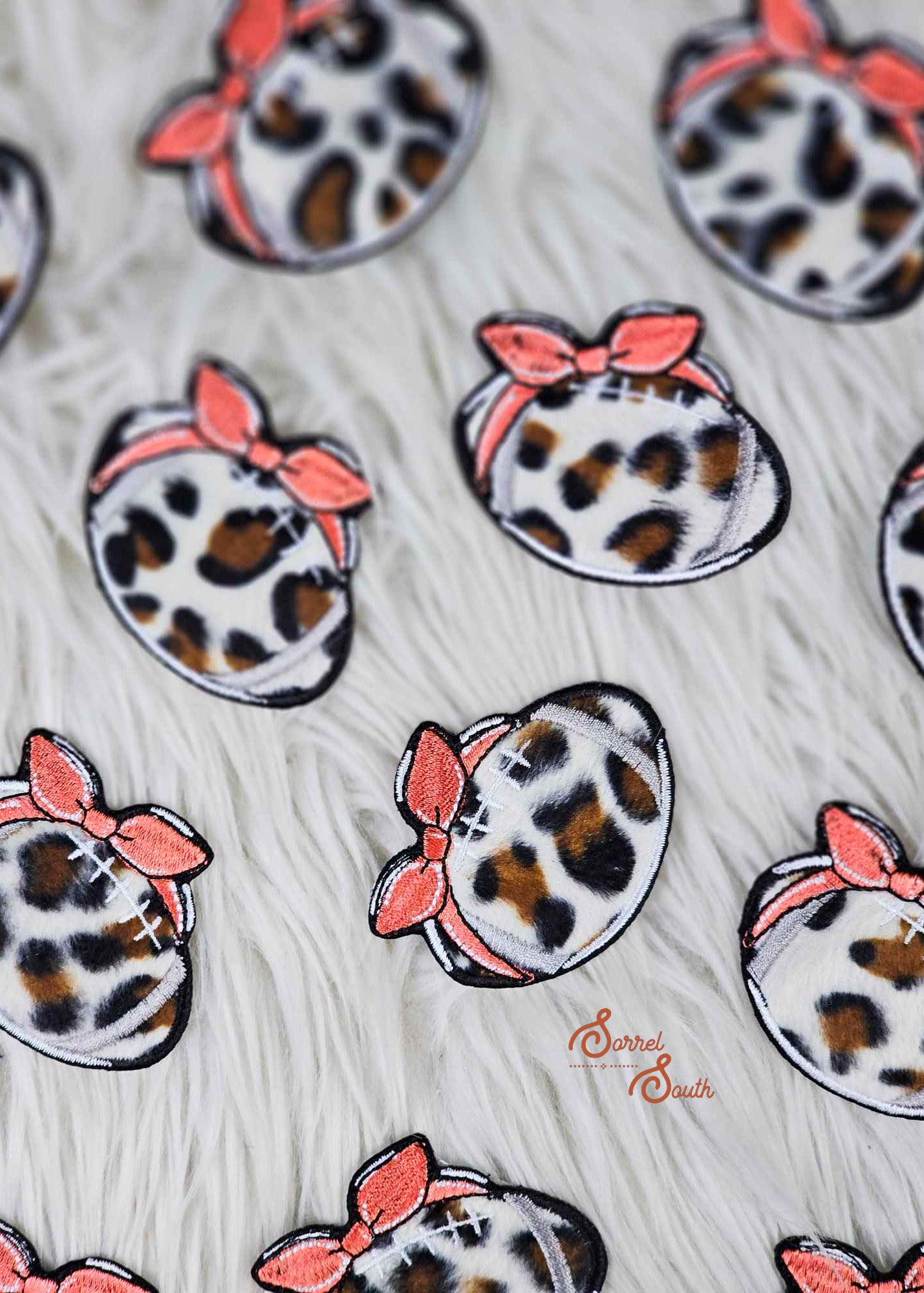 Leopard Bandana Football Patch, wholesale iron on patch