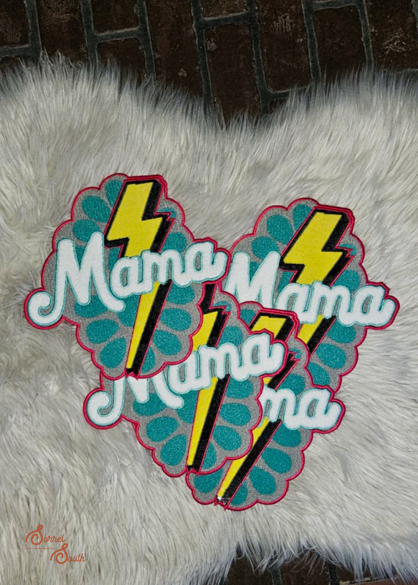 LARGE Pink Mama Lightning Bolt Patch adhesive patch Sorrel South