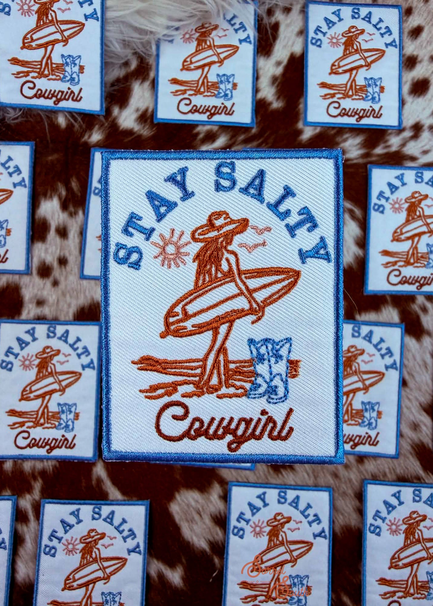 Stay Salty Cowgirl Patch adhesive patch Sorrel South