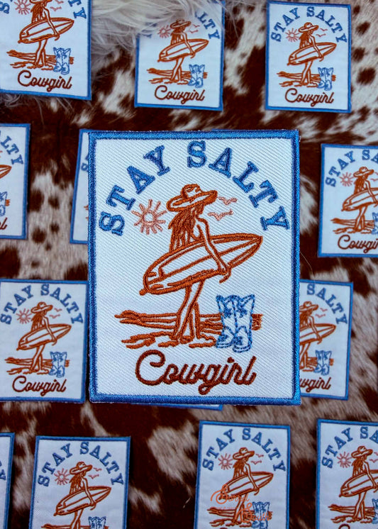 Stay Salty Cowgirl Patch adhesive patch Sorrel South