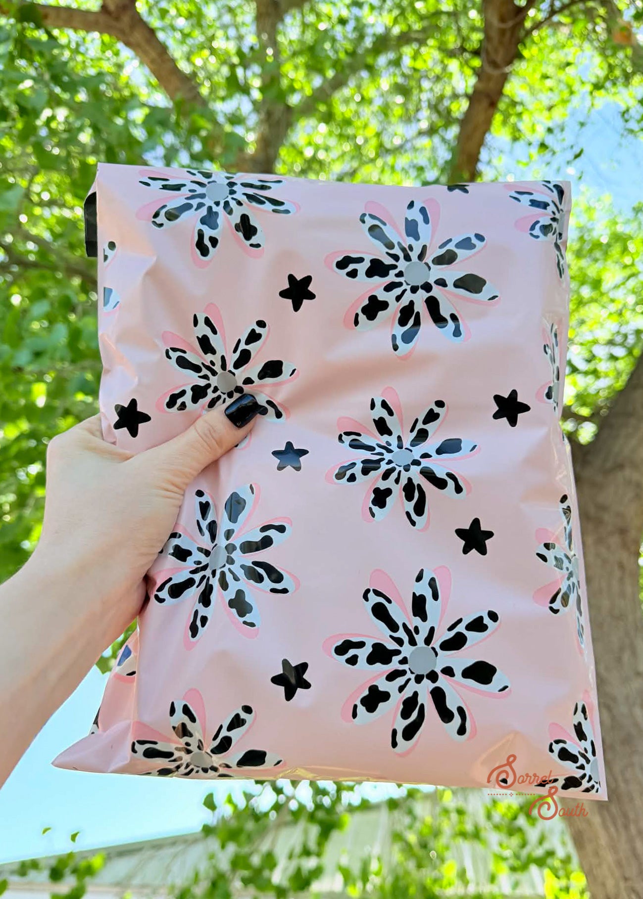 10" x 13" Pink Cow Floral Poly Mailers poly mailer Sorrel South