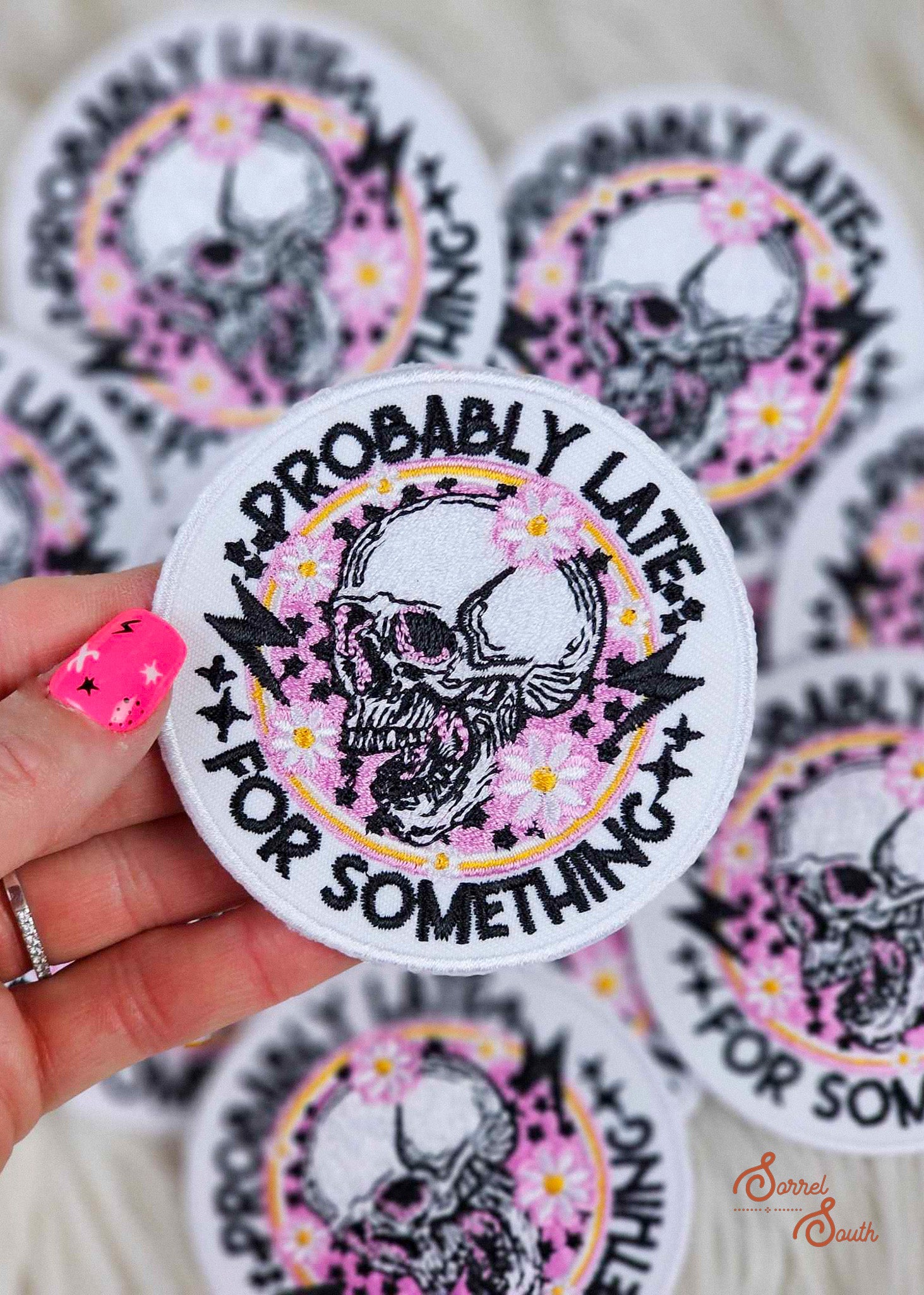 Probably Late For Something Patch, wholesale iron on patch