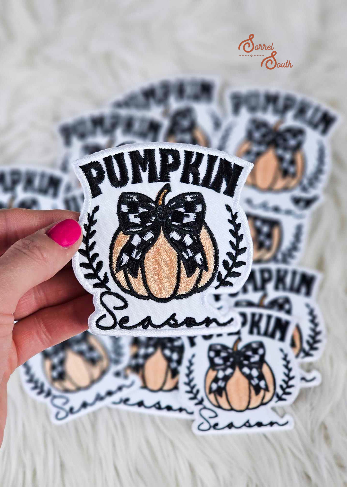 pumpkin season patch, iron on patches