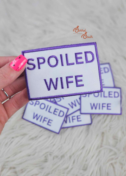 Purple Spoiled Wife Patch, wholesale iron on patches