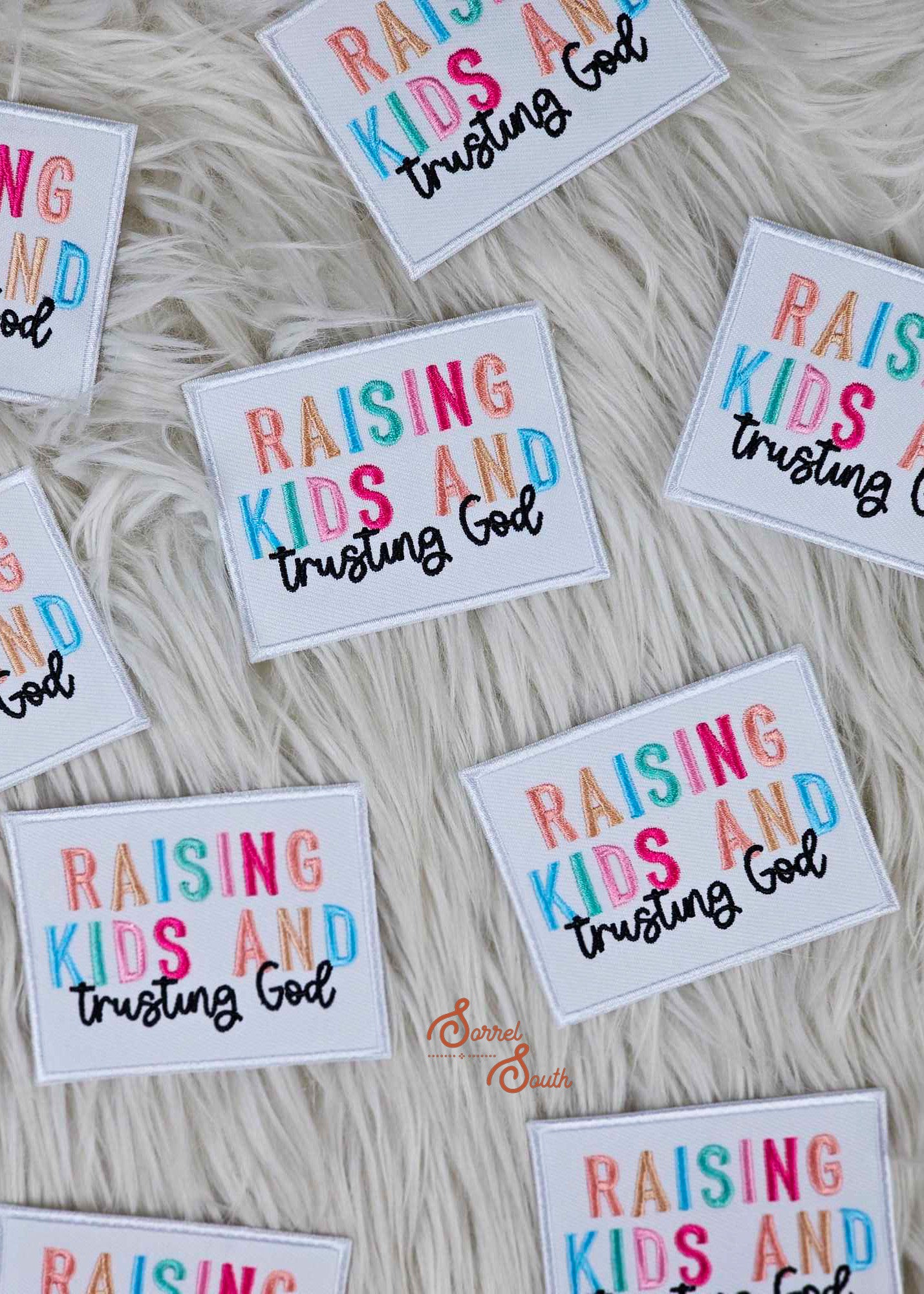 Raising Kids & Trusting God Patch, iron on patch