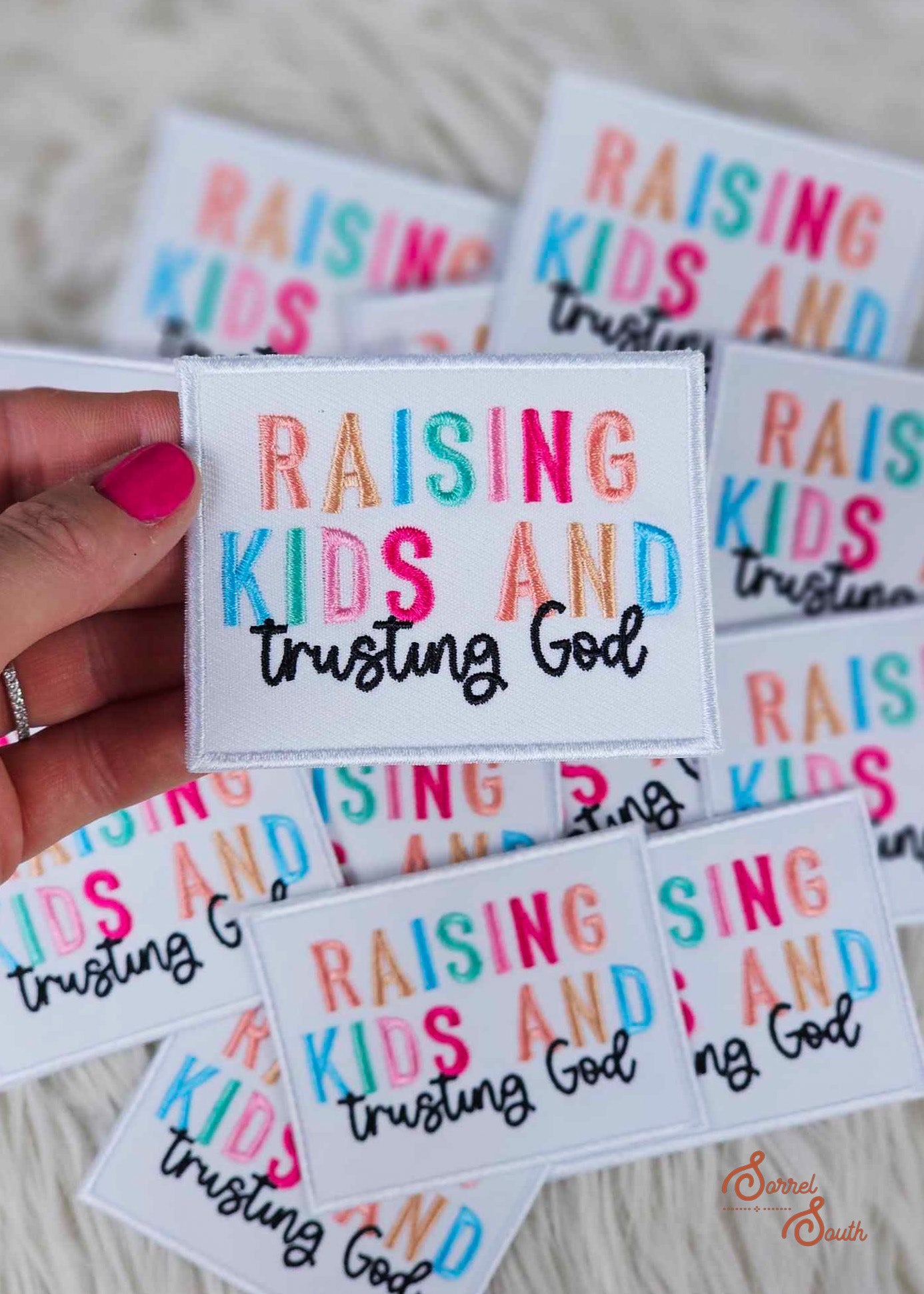 Raising Kids & Trusting God Patch, iron on patch