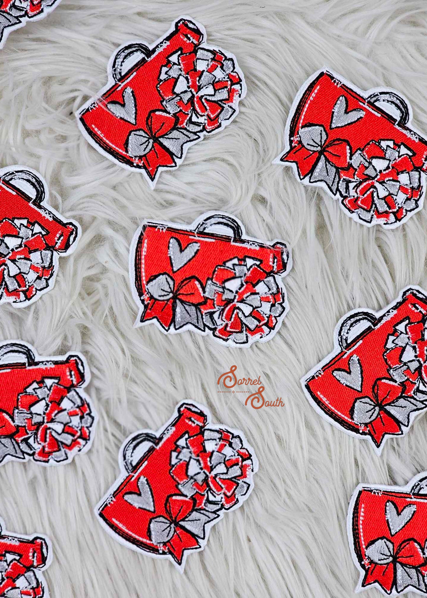 red cheerleading iron on patch, wholesale patches