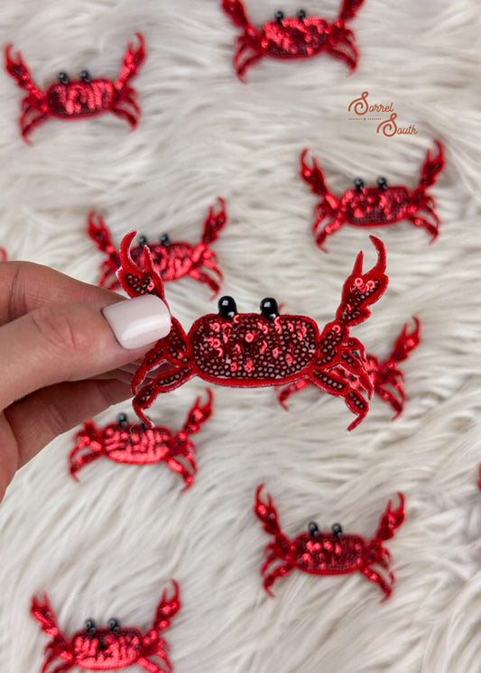 Red Sequin Crab Patch adhesive patch Sorrel South