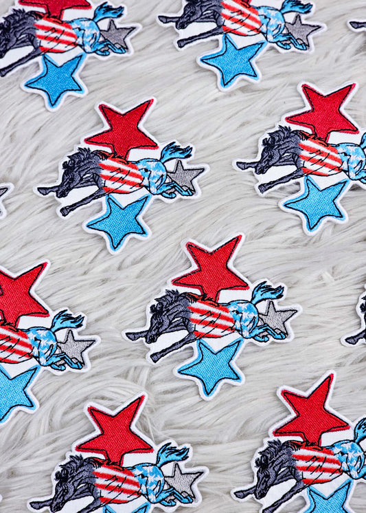 Red, White, Blue Bronc Patch