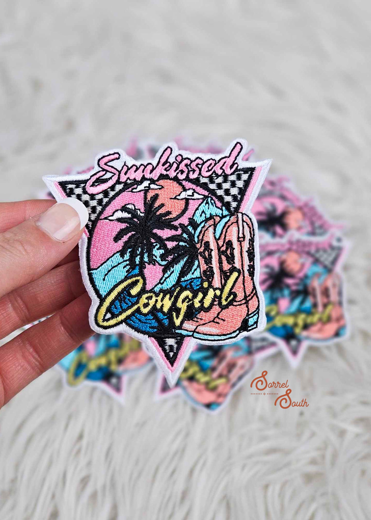 Retro Sunkissed Cowgirl Patch