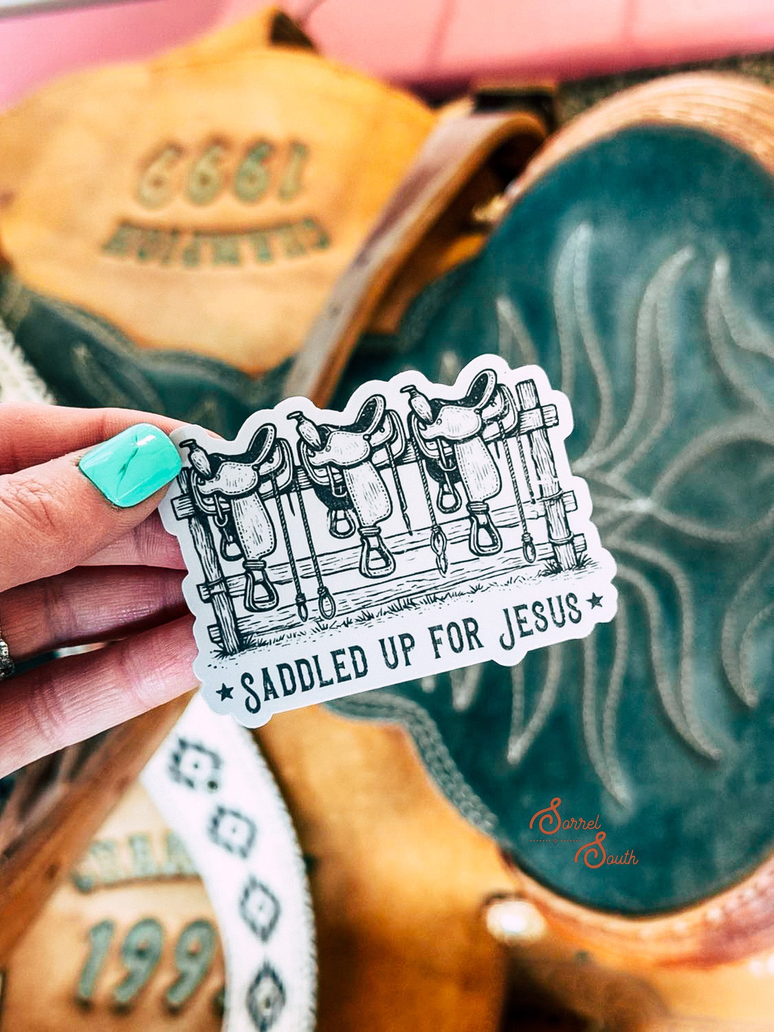 Saddled Up For Jesus Sticker - Pack of 5