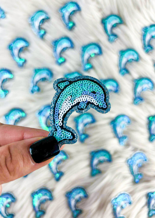 Sequin Dolphin Patch adhesive patch Sorrel South