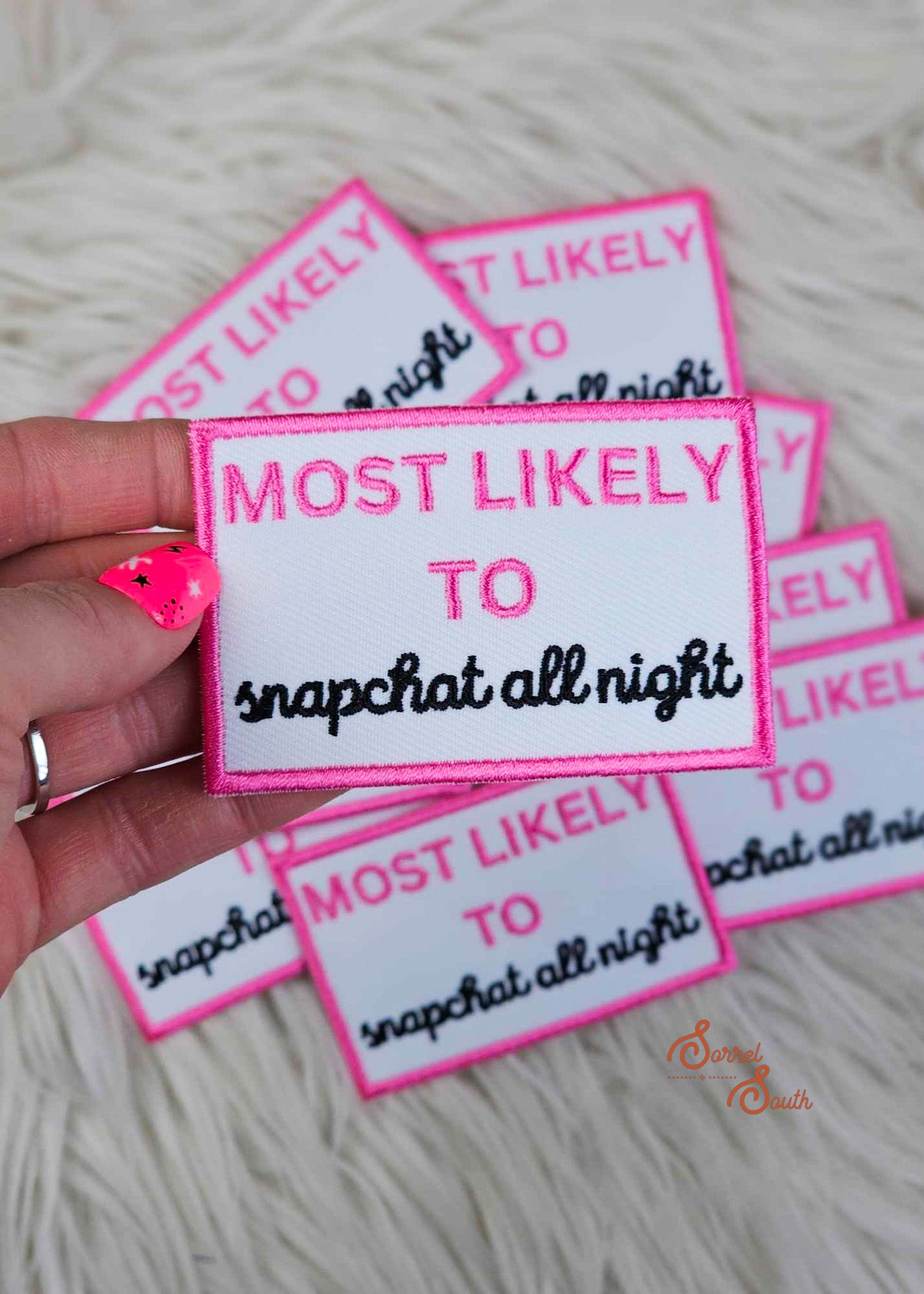 Snapchat All Night Bachelorette Collection Patch, bridal party patches