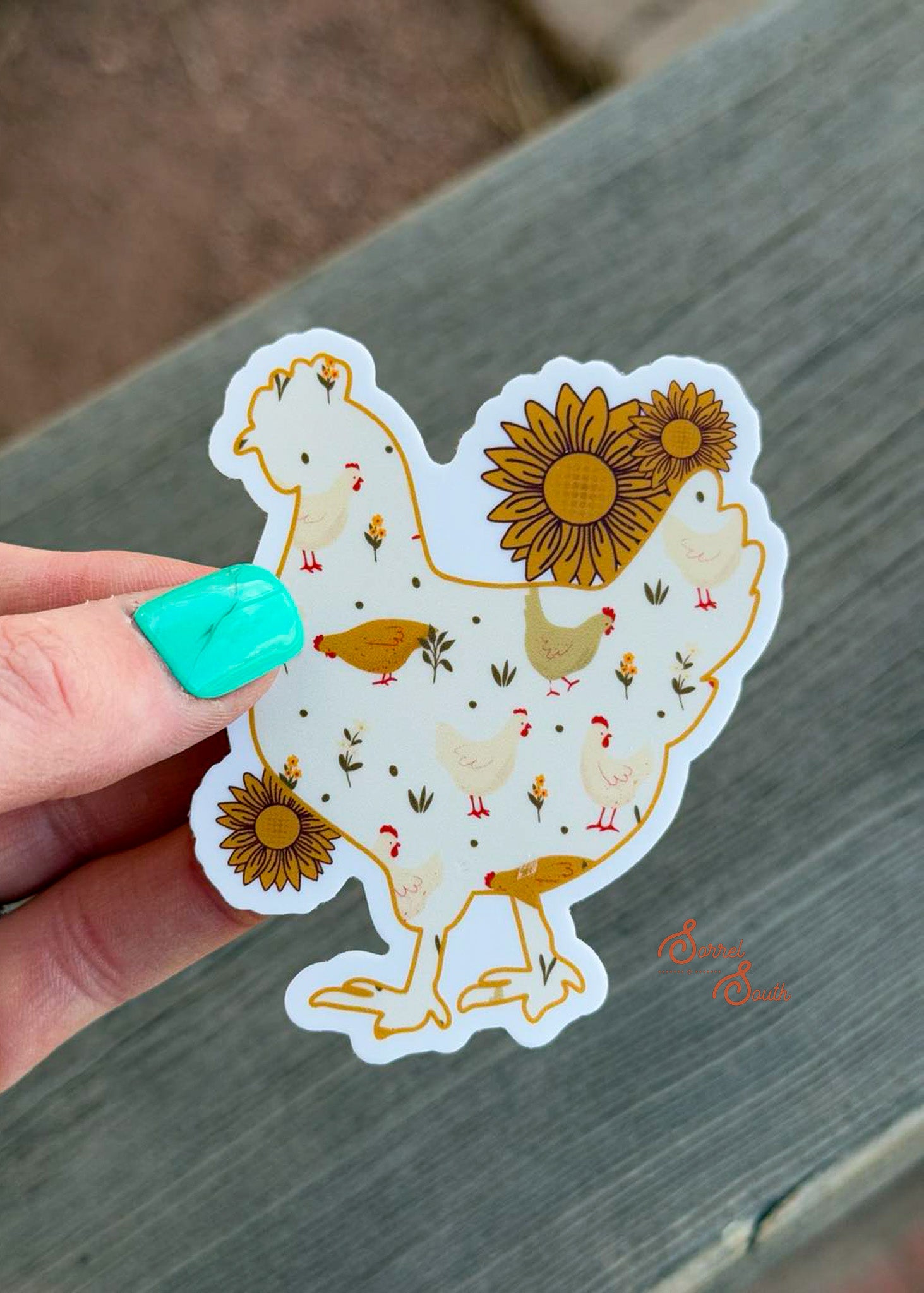 Sunflower Chicken Sticker 