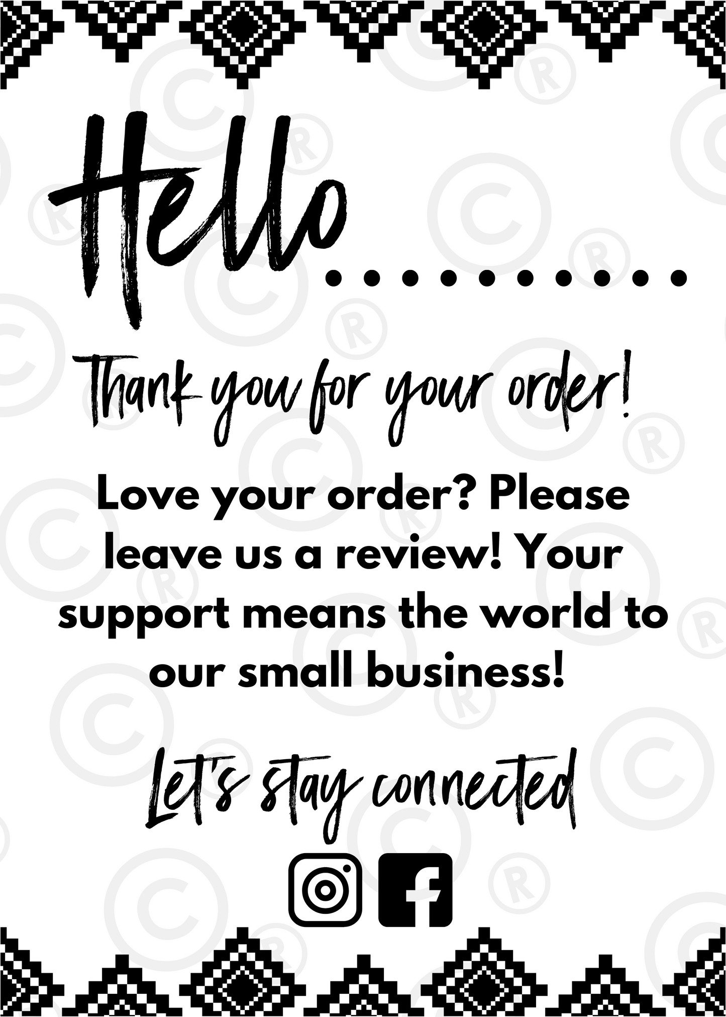 4" x 6" Let's Stay Connected Printable Digital File