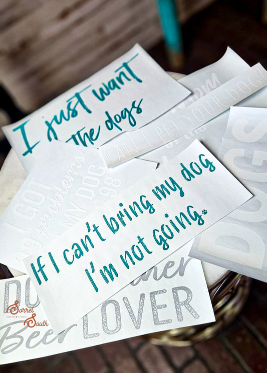 The Dog Transfer Bundle Pack of 7 screenprint transfer - assorted .50 lots Sorrel South