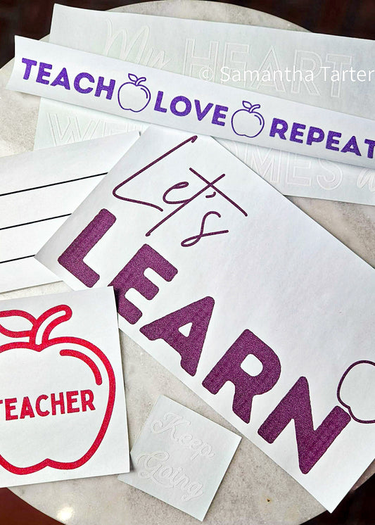 The Teacher Bundle Pack of 6 screenprint transfer - assorted .50 lots Sorrel South