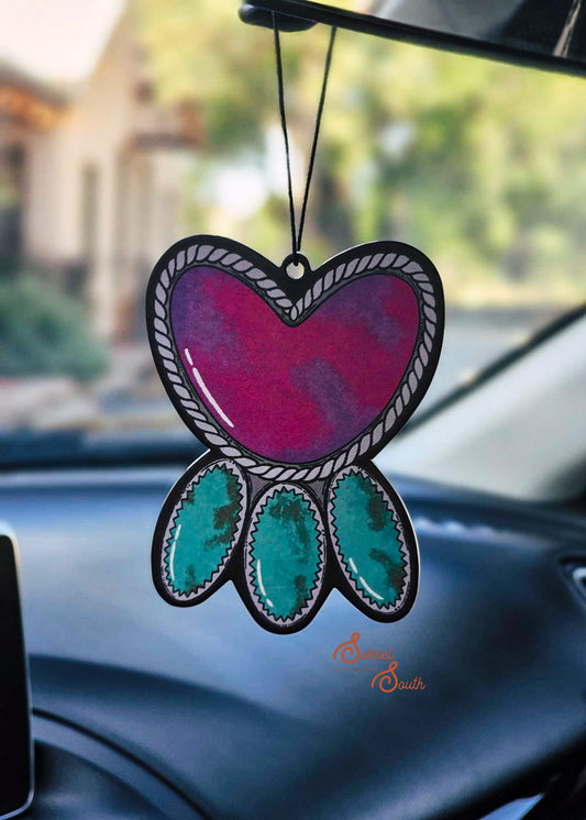 Two Tone Heart Car Air Freshener - Black Ice, wholesale