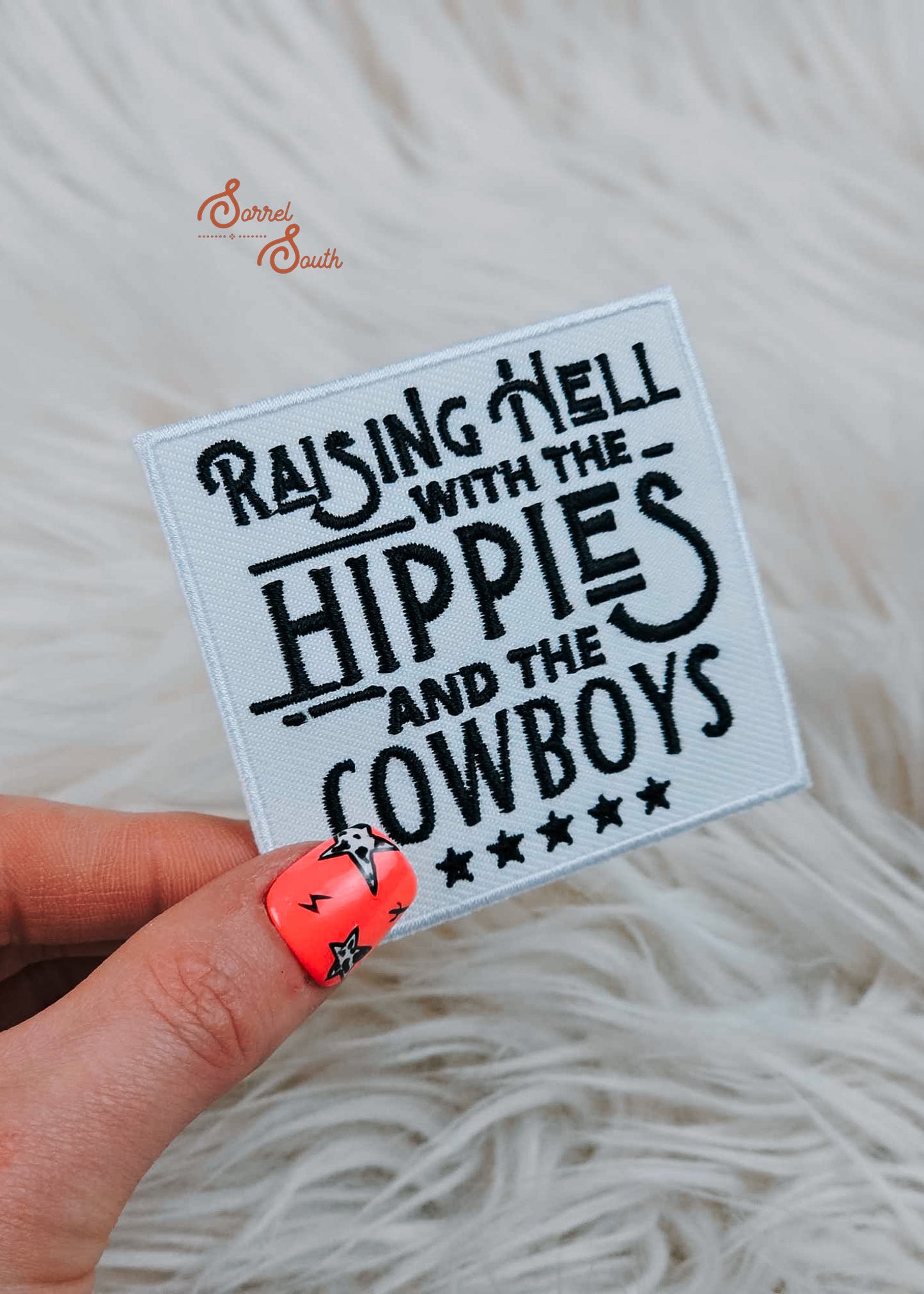 White Raising Hell Adhesive Patch, wholesale patches