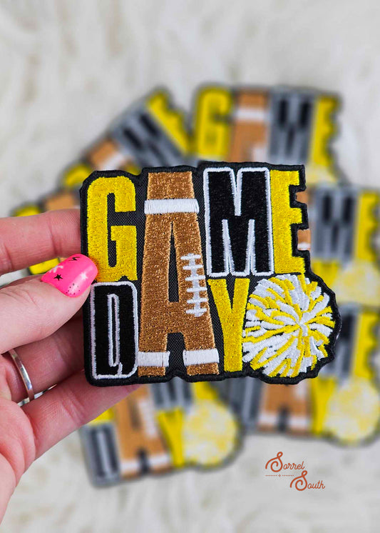 Yellow Game Day Patch, wholesale iron on patches