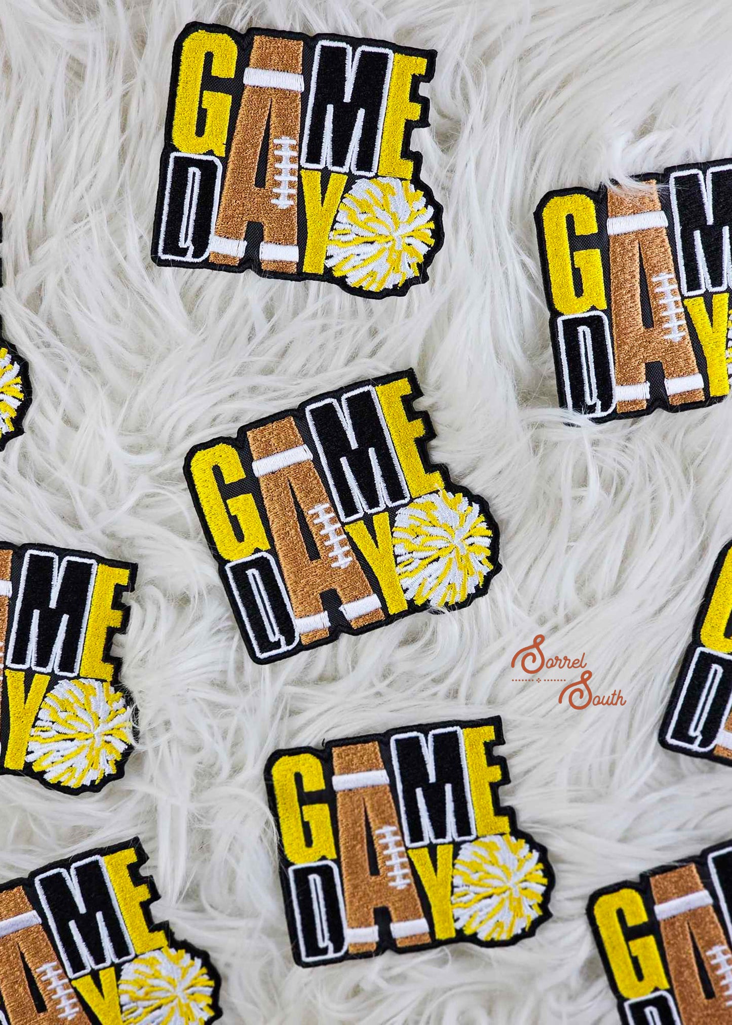 Yellow Game Day Patch, wholesale iron on patches