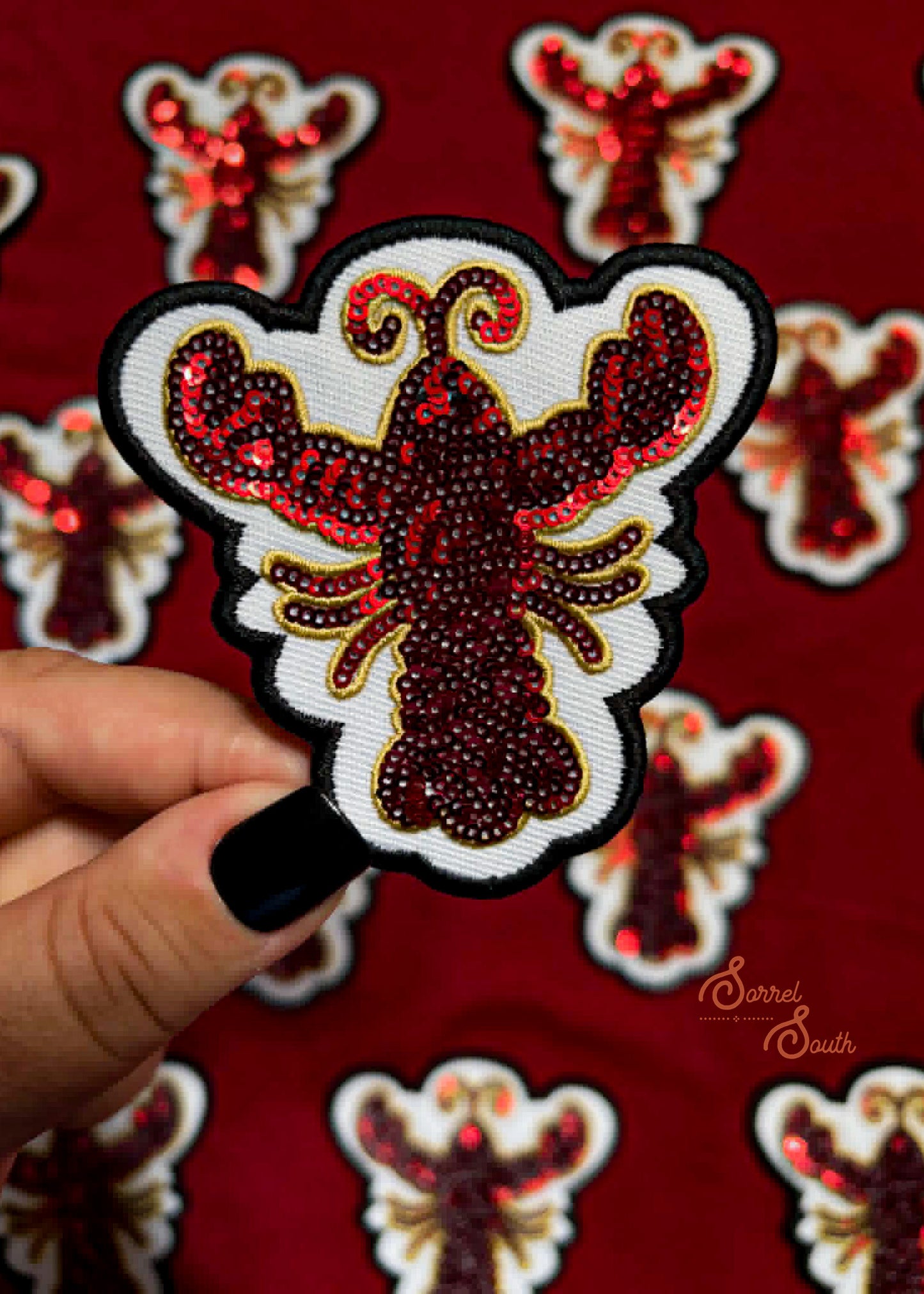 Sequin Crayfish adhesive patch Sorrel South