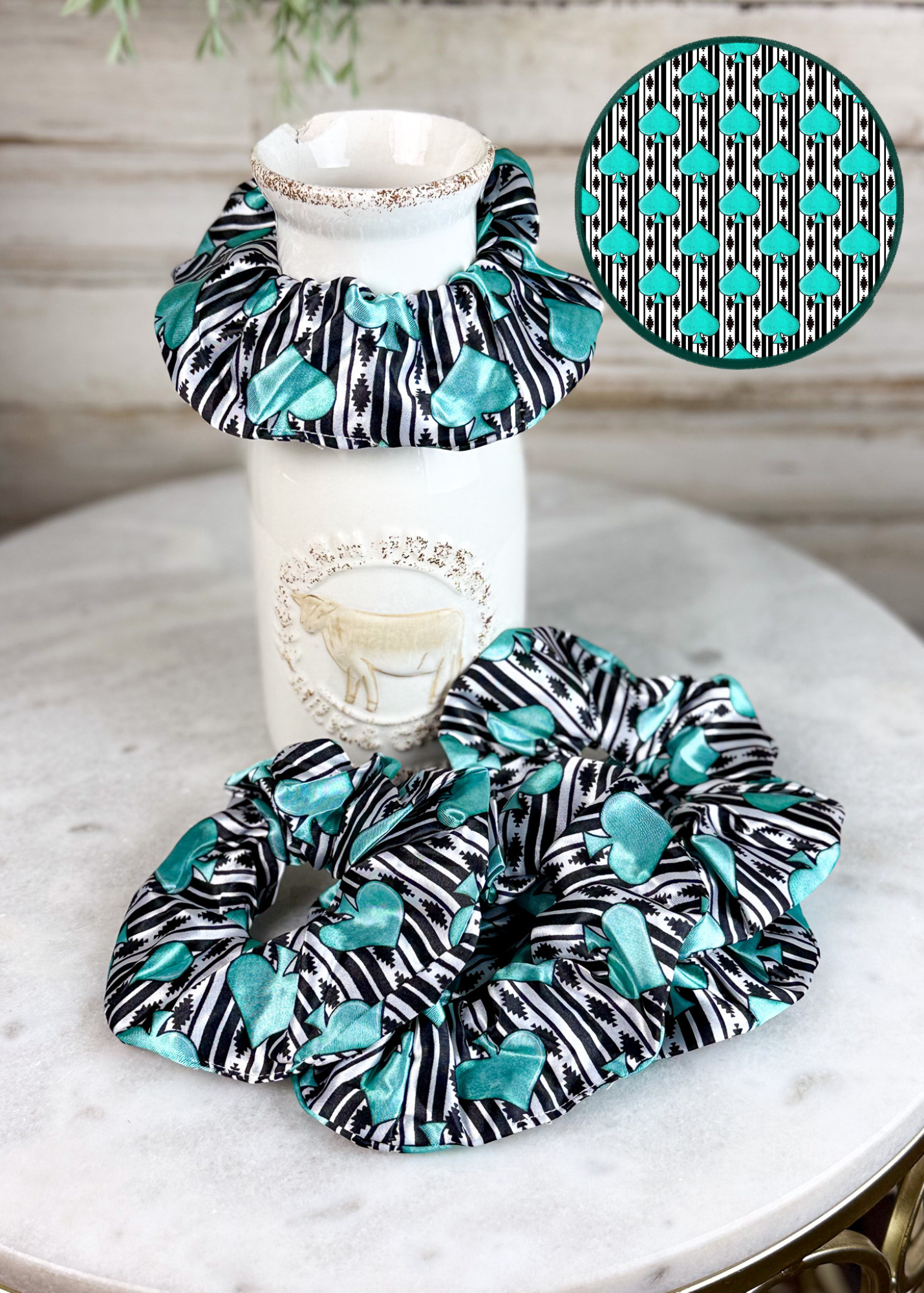 Aztec Spade Silky Scrunchie