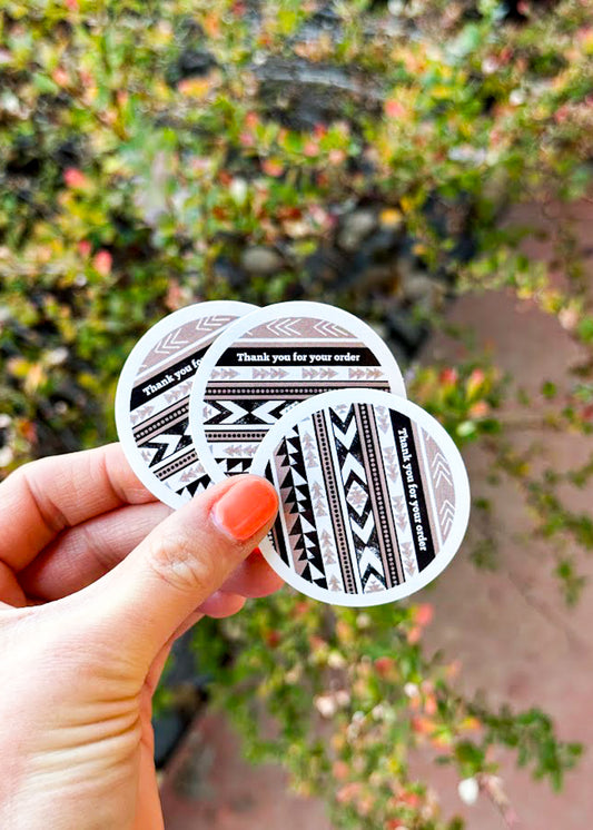 Black & Tan Aztec 2" Sealing Sticker 2" Sealing Stickers Sorrel South